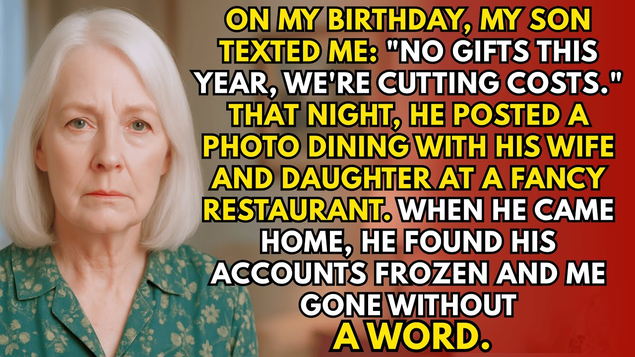 On My Birthday, My Son Said “No Gifts, Cutting Costs” — I Froze His Accounts And Took Back My Life
