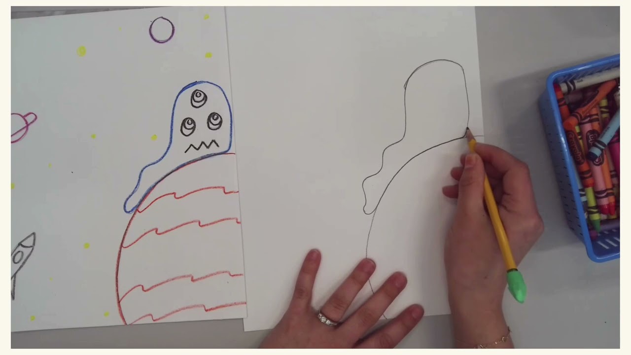 How to Draw Wax Resist Alien