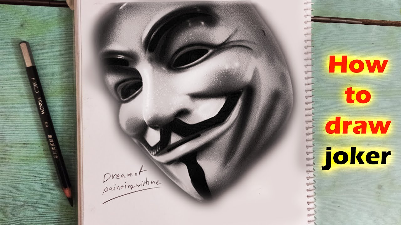 How to draw joker face(mask) drawing/ step by step easy and simple drawing
