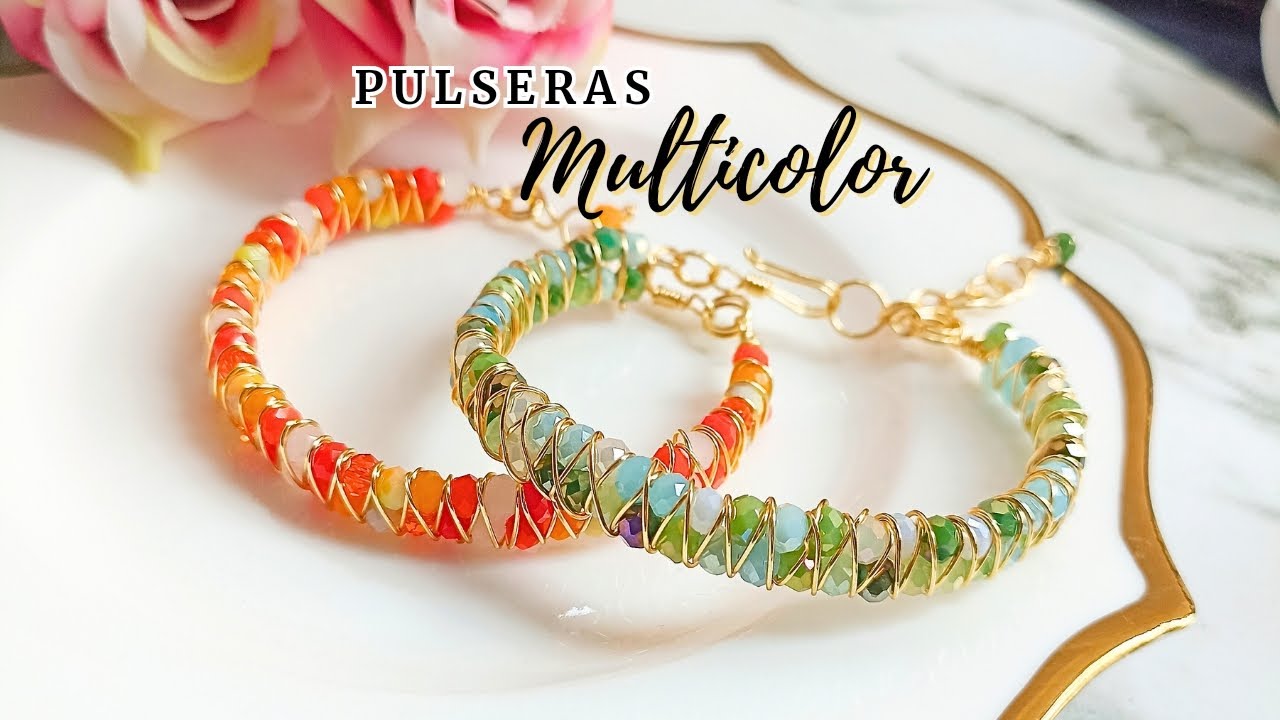🚀 Cómo hacer PULSERA en TEJIDO CRUZADO | Pulsera en Alambrismo 📿⚡fácil y práctico
