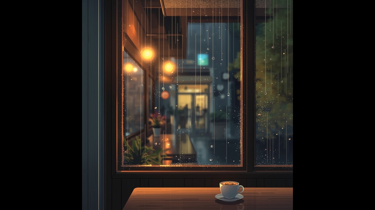 Rainy Night Coffee Shop ☕Lofi Chill Beats to Study / Relax