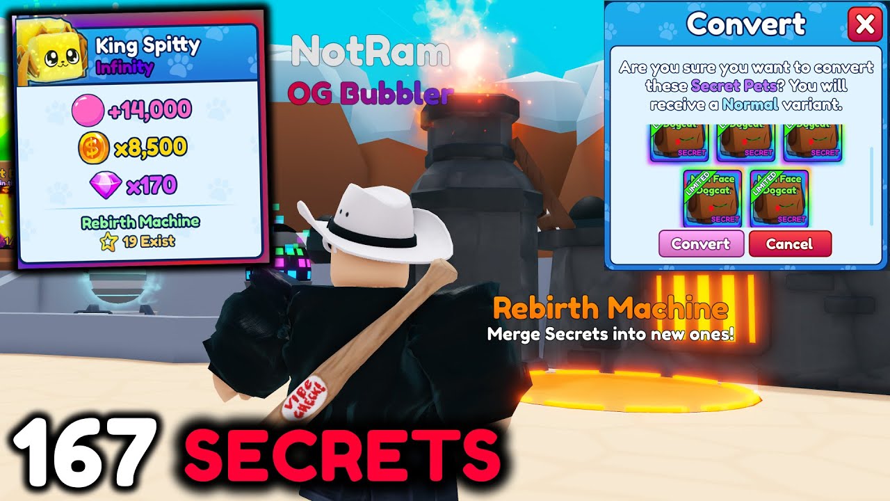 167 SECRET PETS in BGSI Rebirth Machine!!