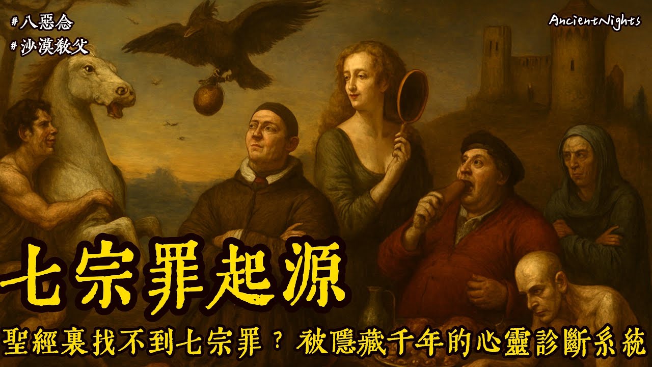 七宗罪起源（Seven Deadly Sins）：聖經裡找不到七宗罪?被隱藏千年的心靈診斷系統 #七宗罪 #基督教 #聖經 #八惡念 #慾望 