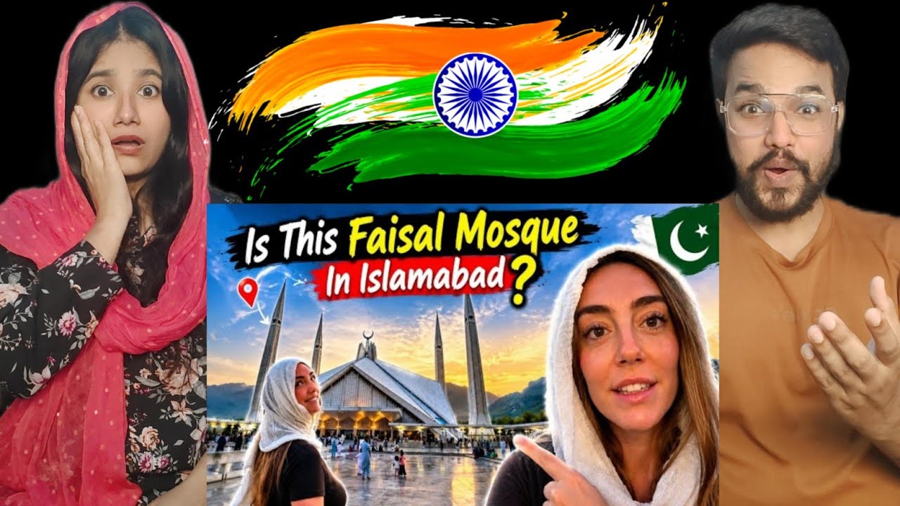 Indian reaction on Female Tourist Visiting Faisal Mosque For The First Time in Islamabad 💗🇵🇰