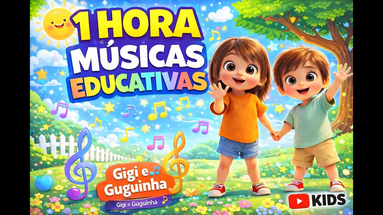 1 HORA de MÚSICAS EDUCATIVAS 🎵 | Aprenda Brincando com Gigi e Guguinha 👧👦#1horademusicas #familia