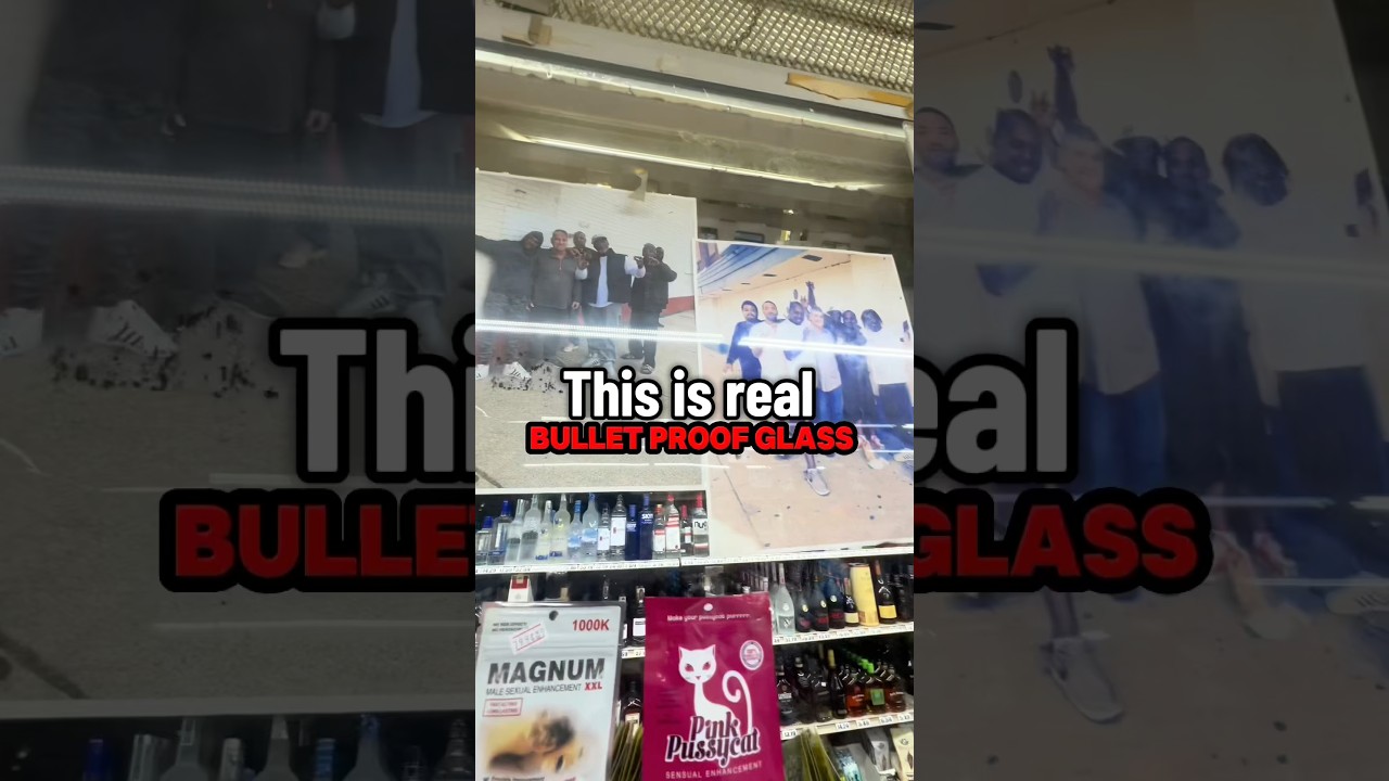 Bulletproof glass at Store in the hood. #Traylittle