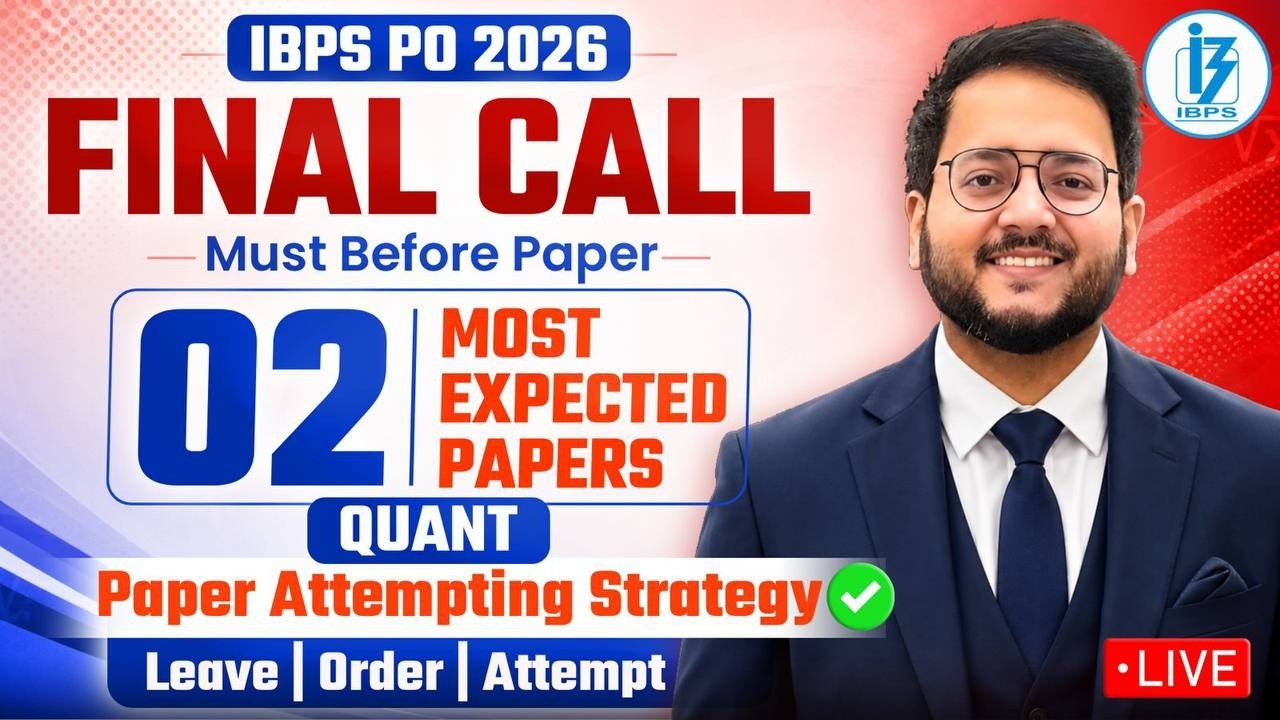 🔴 IBPS PO Prelims 2026 Quant Paper ✅✅ IBPS PO 2026 Quant Most Expected Papers || Harshal Agrawal