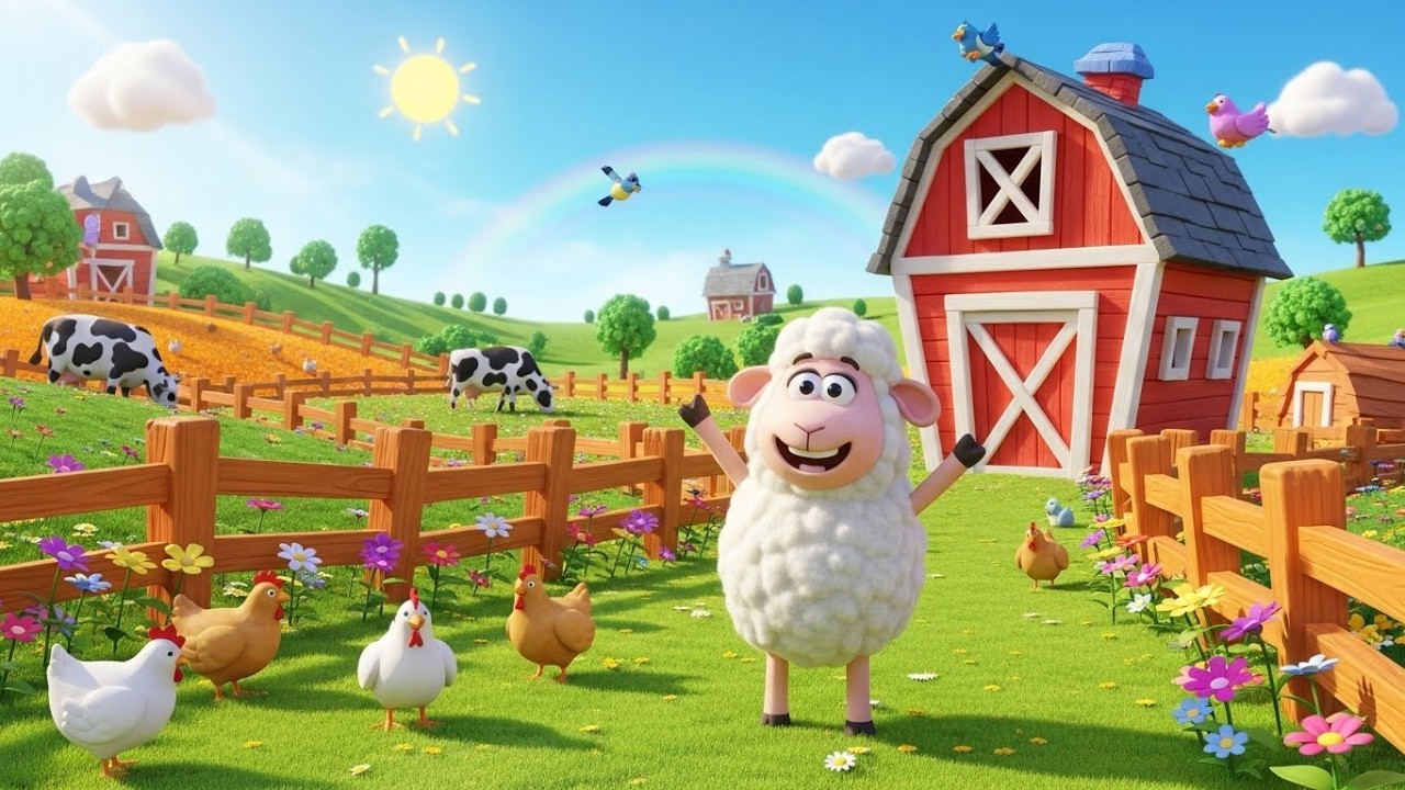Canción de la Oveja Blanca Baa Baa | canciones infantiles en español | Aprende Animales y Sonidos 🌈🐑