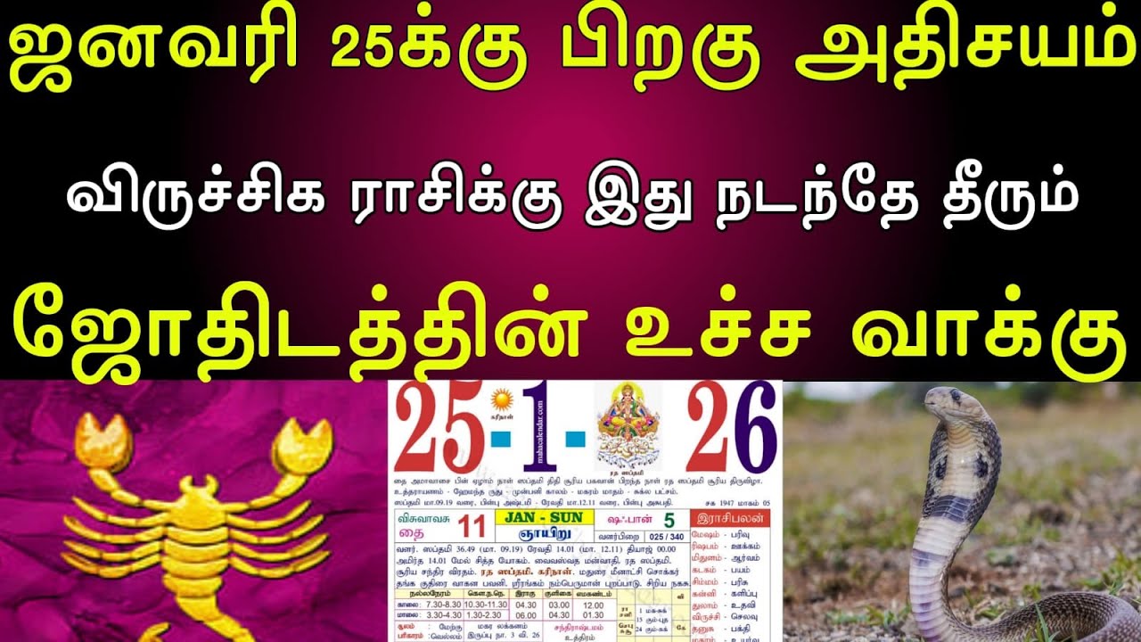 விருச்சிகம் | ஜனவரி 25க்கு பிறகு அதிசயம் | விருச்சிக ராசிக்கு இது நடந்தே தீரும் | ஜோதிடத்தின் உச்ச