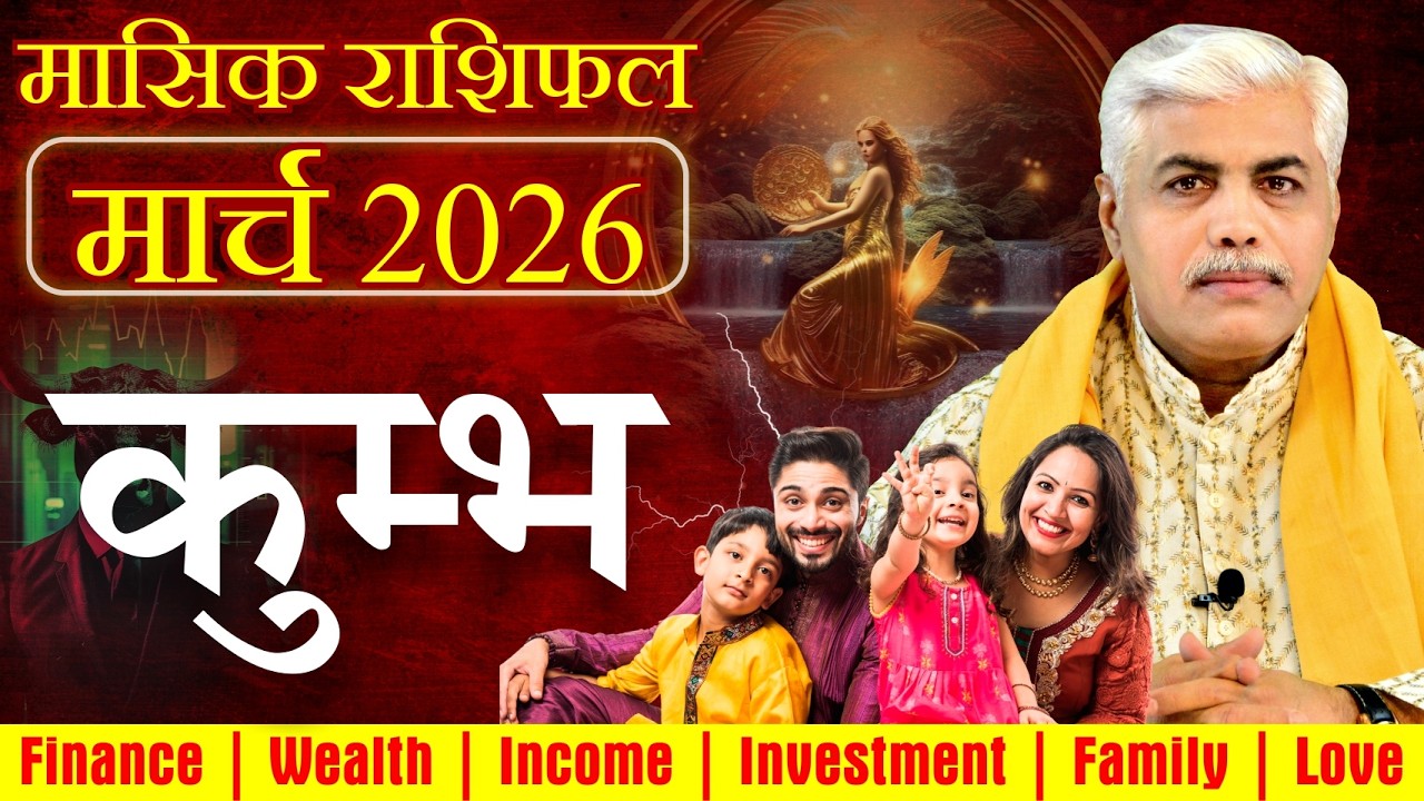 कुम्भ राशि मार्च 2026 राशिफल | Kumbh Rashi March 2026 | Aquarius March Horoscope | Kamal Shrimali