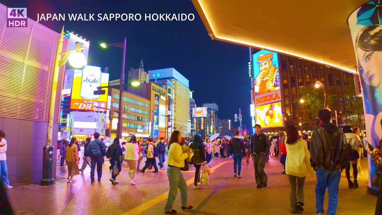 4k Japan Walk Hokkaido Sapporo sta.underground to Susukino北海道札幌駅地下(チカホ)からすすきのへ歩く