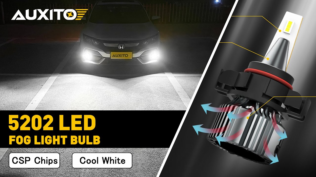 5202 5201 LED Fog Light Bulbs, 6500K Cool White 3000LM per bulb, with CSP LED Chips