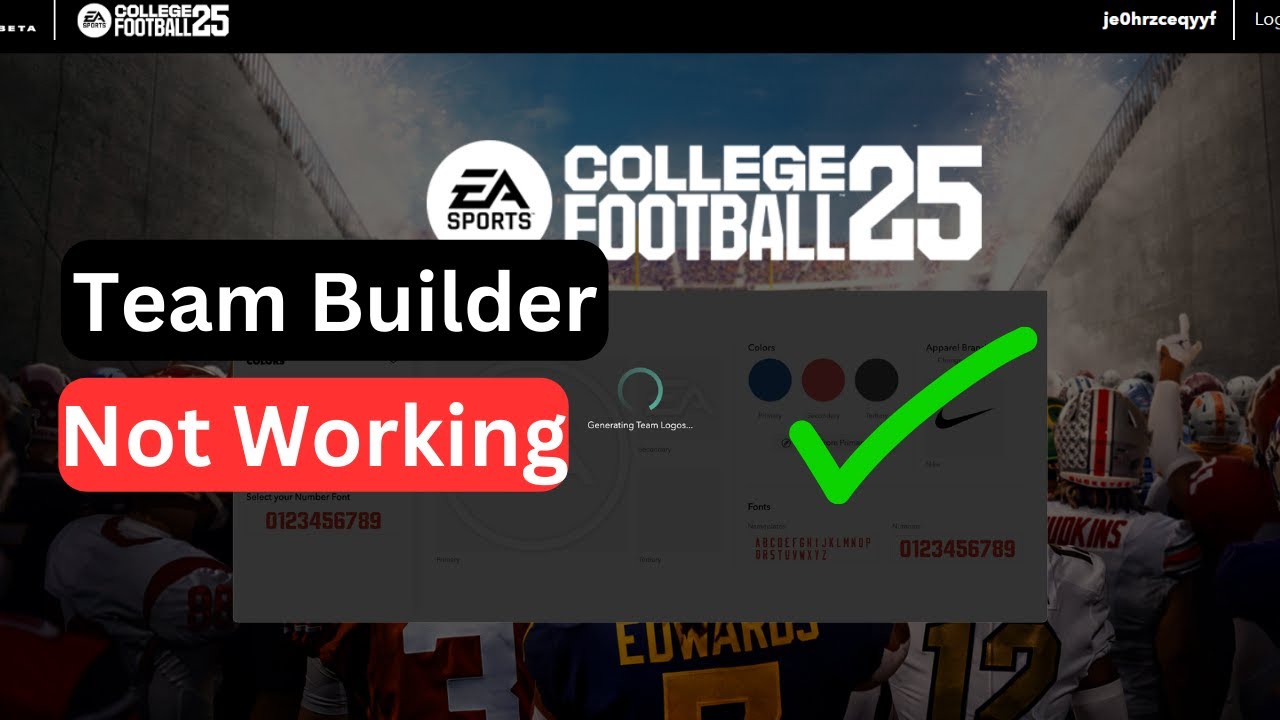 College Football 25 Team Builder not working | EA Team Builder not working