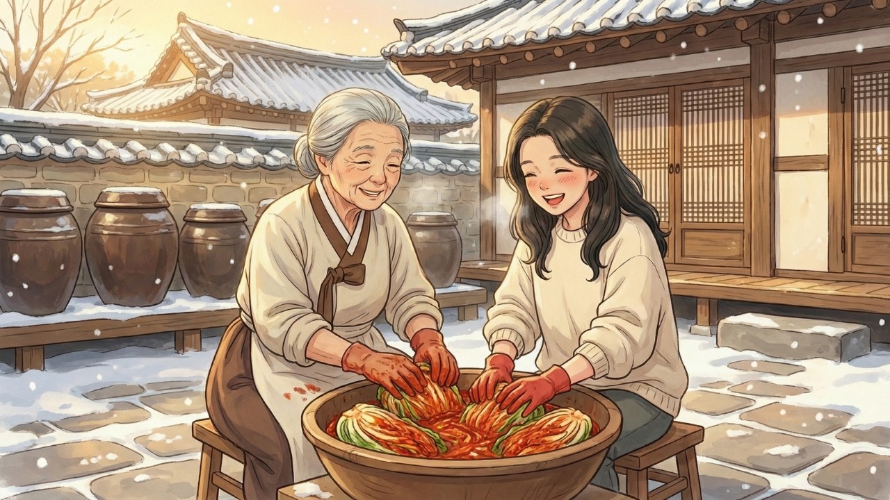 The Winter Kimchi Story | Traditional Korean Cooking with Grandma | Ghibli Style Video