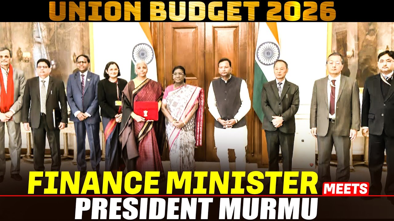 FM Nirmala Sitharaman meets President Murmu prior to presenting Union Budget 2026 in Parliament