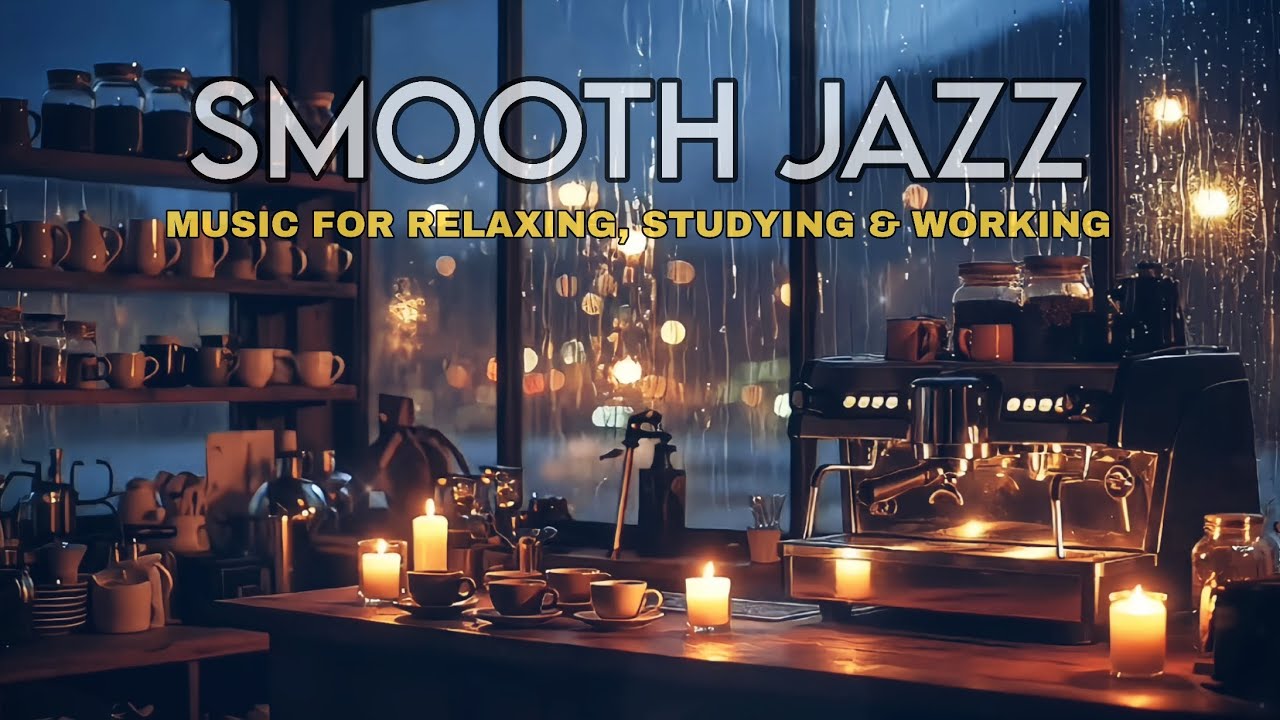 Rainy Coffee Shop ☕ Smooth Piano Jazz Music for Relaxing, Studying & Working | Cozy Night Cafe