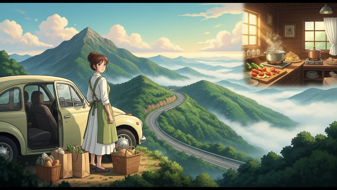 A Day in the Countryside | Ghibli Style Relaxing ASMR | Cozy Morning to Night Routine