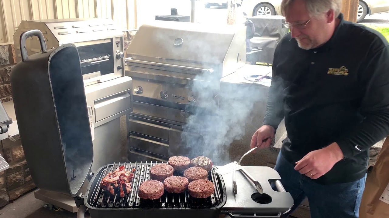 Stuffed Burgers on the PK Grills Original