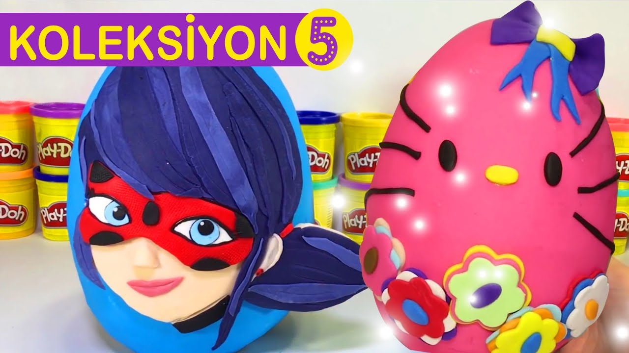 Oyuncak Dolu Oyun Hamuru Yumurta - Ladybug  Cicibici Hello Kitty Frozen Elsa | Koleksiyon 5.B&ouml;l&uuml;m