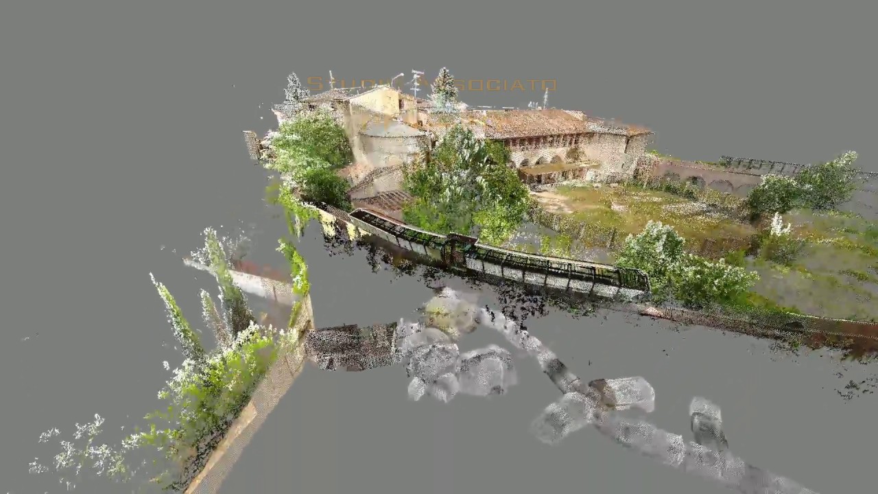 San Gimignano - Italy - Modello 3D nuvola di punti laser scanner esterno complesso e cunicoli ipogei