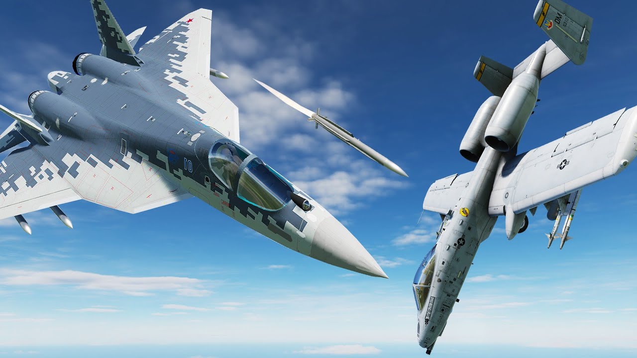 A-10C II, F-16C, F-18, Su-57, Su-34, F-22, MiG-31, F-15E, Su-33, F-14A Battle - DCS World