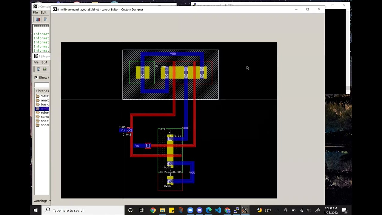 NAND Schematic, Testbench, & Layout with DRC & LVS Analysis