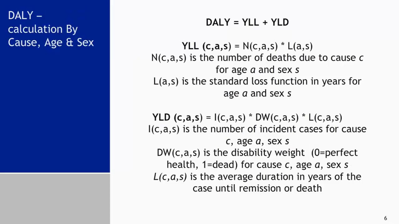 Disability-Adjusted Life Years (DALY) - Data and Health Indicators in Public Health Practice