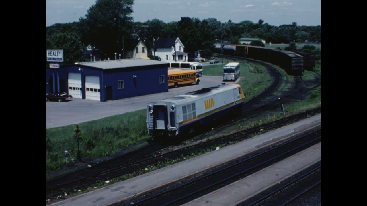 #113 CN, VIA in Brockville, Ontario June 10, July 5 1982