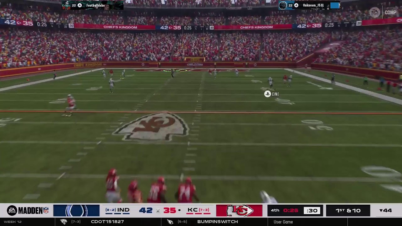 Madden 26 league game vs Chiefs