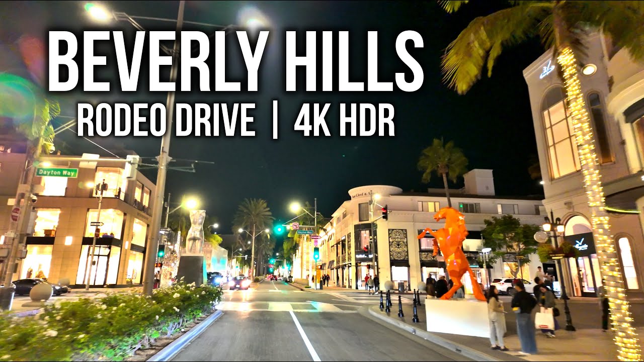 Beverly Hills in California, 4K HDR Driving Video, Rodeo Drive & Wilshire Blvd!!