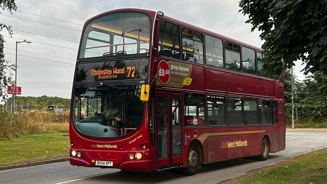 FRV: National Express West Midlands Bus Route 72 | Solihull Station - Chelmsley Wood | 4654 BX54 XPT