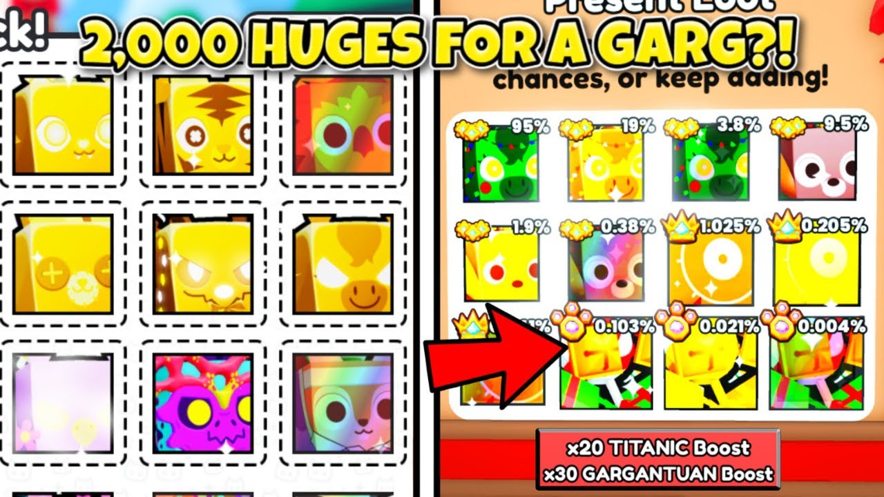 I Sent 2,000 Huges to Open Gargantuan Christmas Presents in Pet Simulator 99!