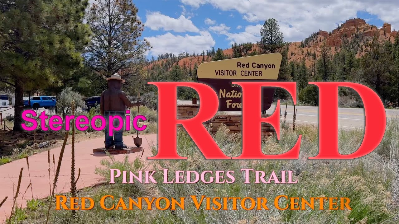 Red Canyon Visitor Center Pink Ledges Trail. 3D Stereoscopic