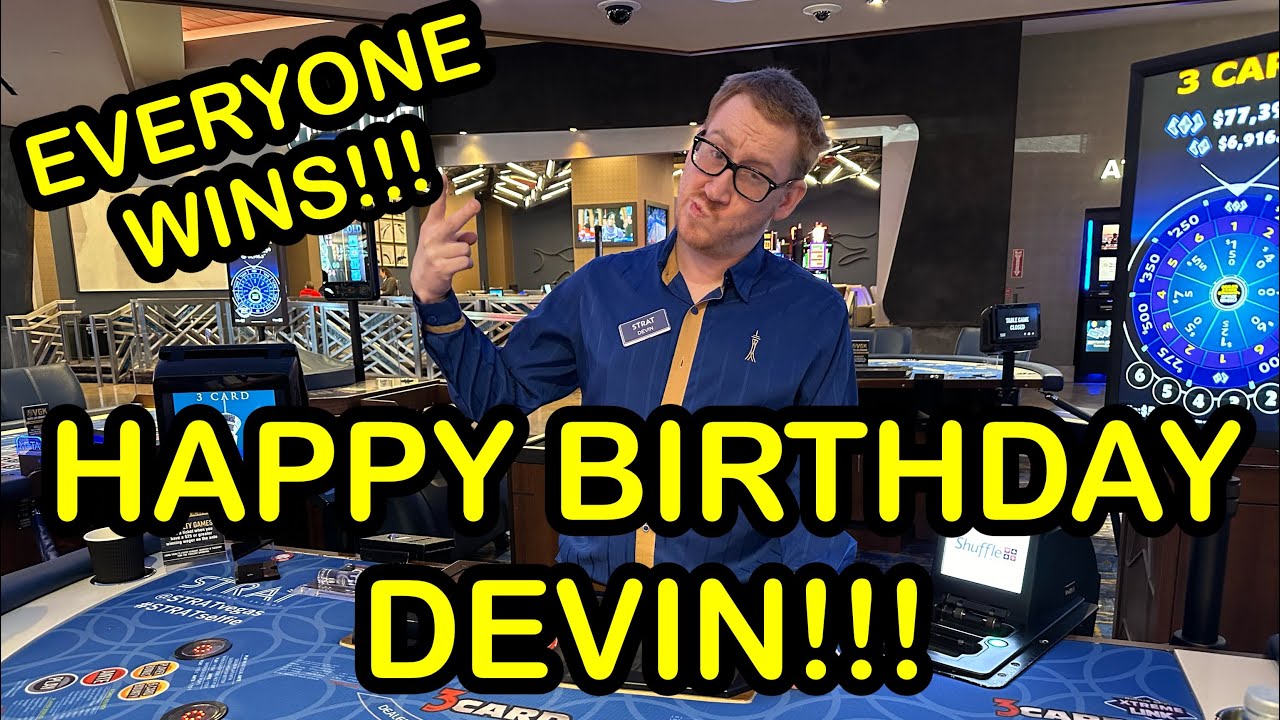 3 CARD POKER in LAS VEGAS! HAPPY BIRTHDAY DEVIN! EVERYONE WINS!!
