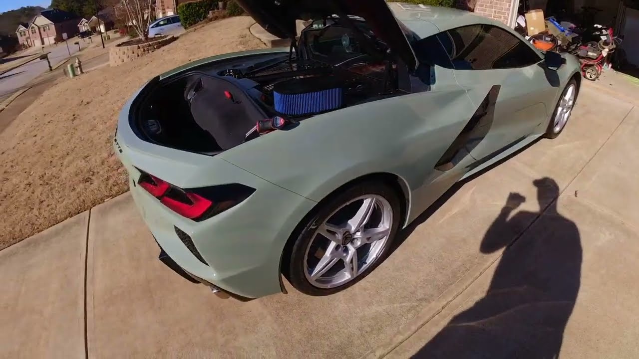 2024 C8 Corvette - Attack Blue Nano air filter install