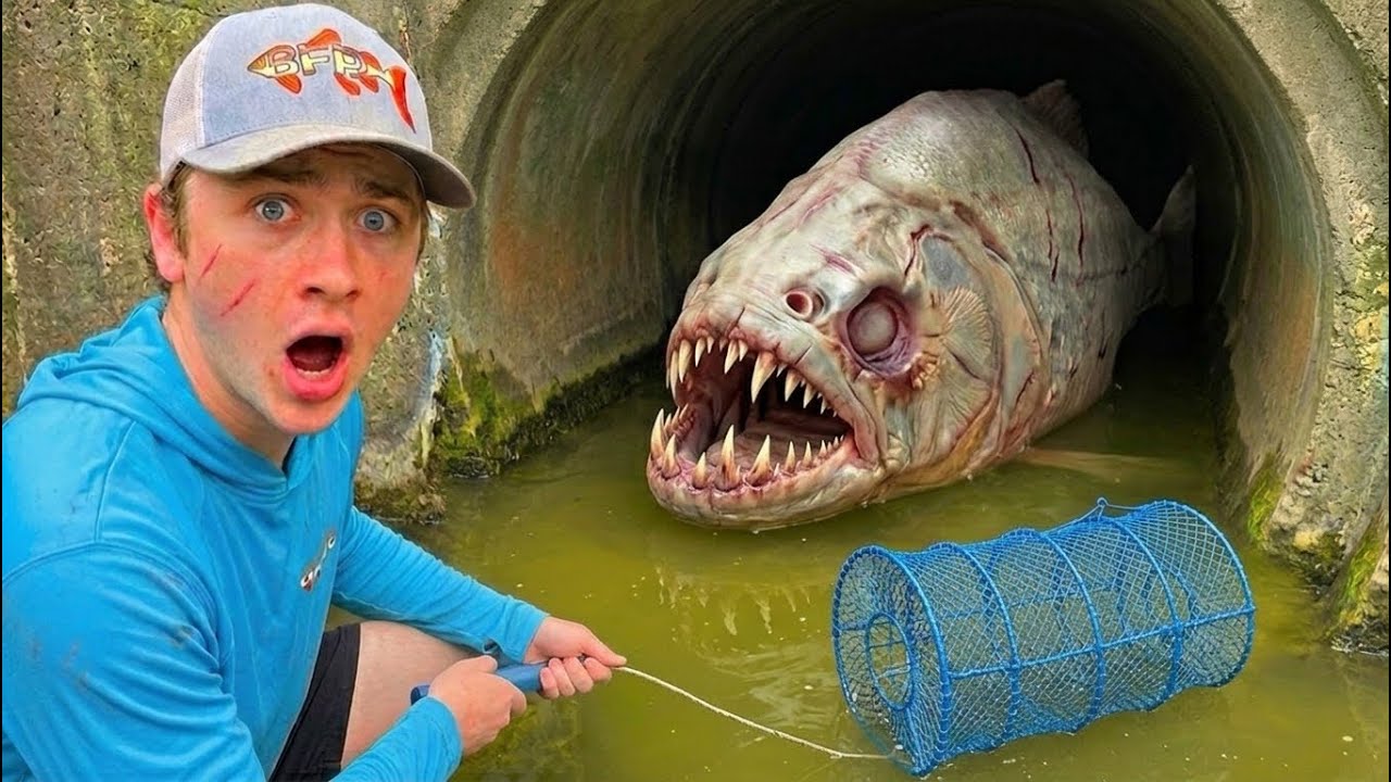 ZOMBIE PIRANHA FISH CAUGHT in DIY FISH TRAP! (NO EYES)