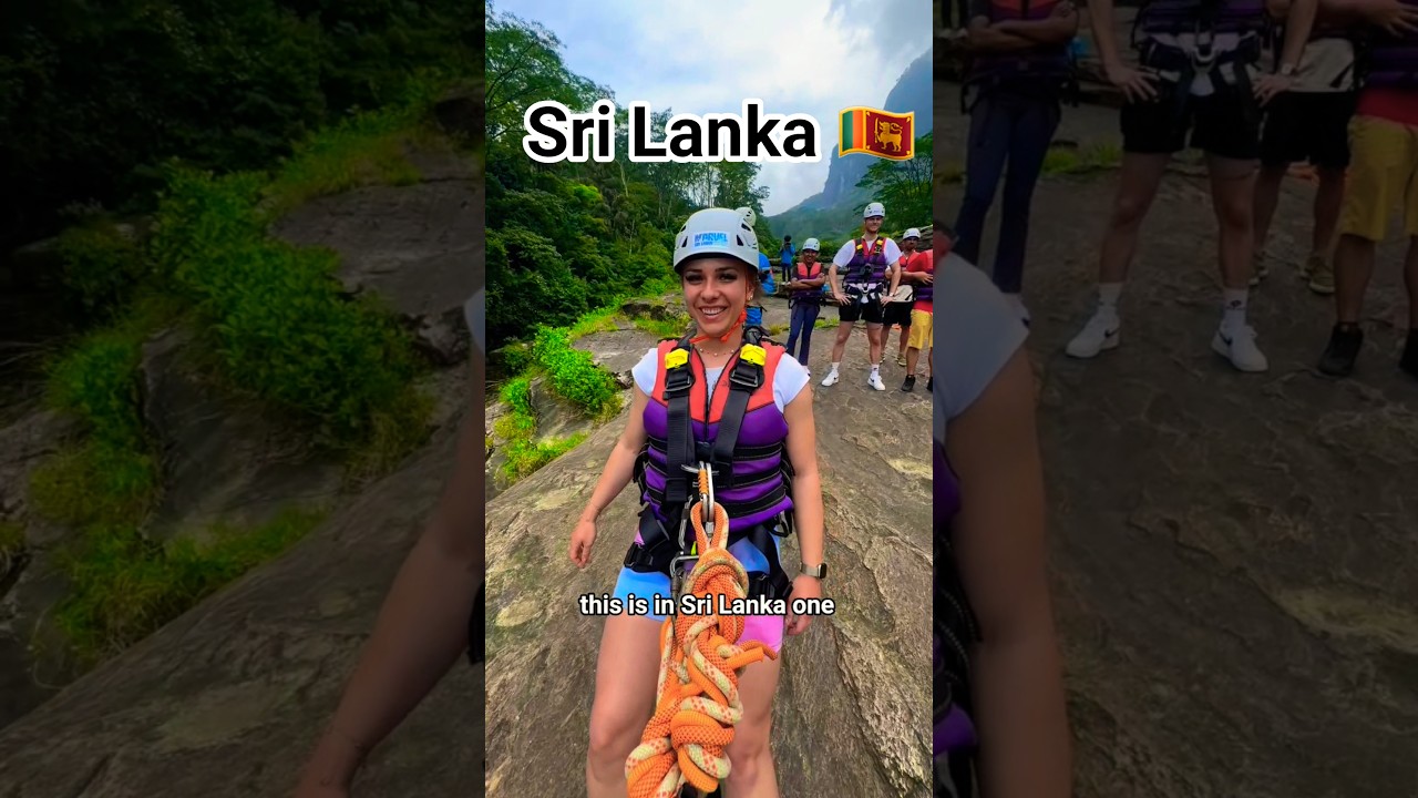 Epic Laxapana Waterfall Adventure 🌊 | Most Thrilling Spot Sri Lanka  🇱🇰 #shorts #ropejumping #fypシ