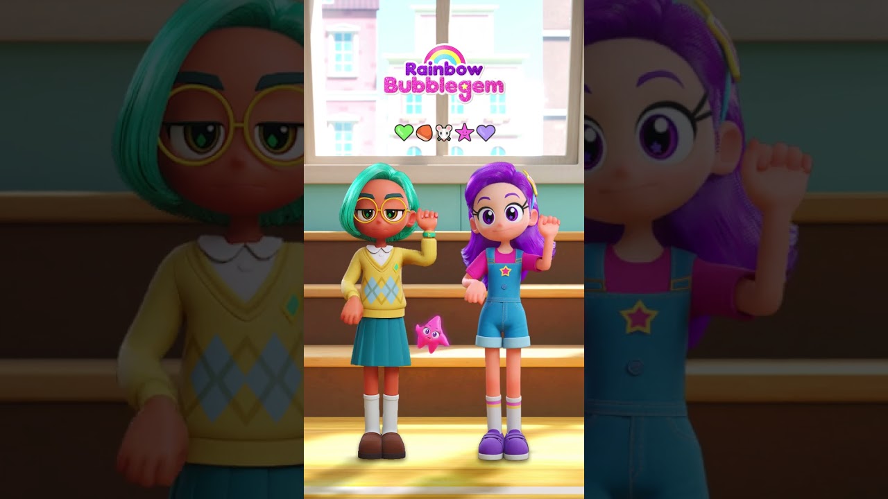 Bam Yang Gang dance by Purple and Green #shorts #rainbowbubblegem