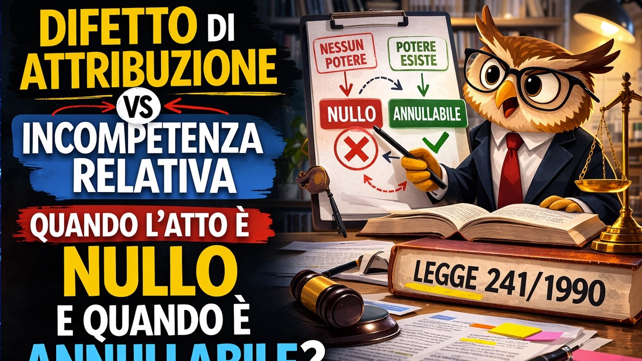 I Vizi dell'Atto Amministrativo: non confondere Incompetenza con Difetto di attribuzione