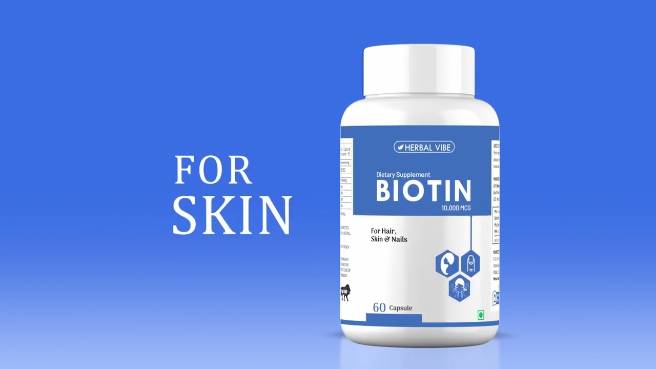 Herbal Vibe Biotin for Skin, Nails & Hair Supplement for Men & Women