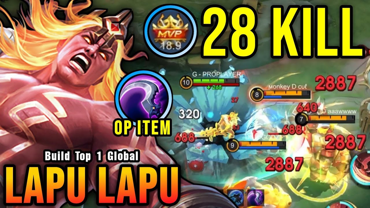 28 Kills!! MVP 18.9 Points Lapu Lapu Best Build 100% IMMORTAL - Build Top 1 Global Lapu Lapu ~ MLBB