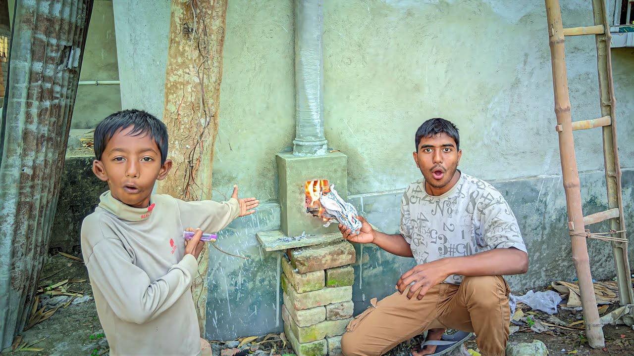 চিমনিতে আগুন ধরিয়ে ধোয়া উঠছে কি দেখলাম 😉।