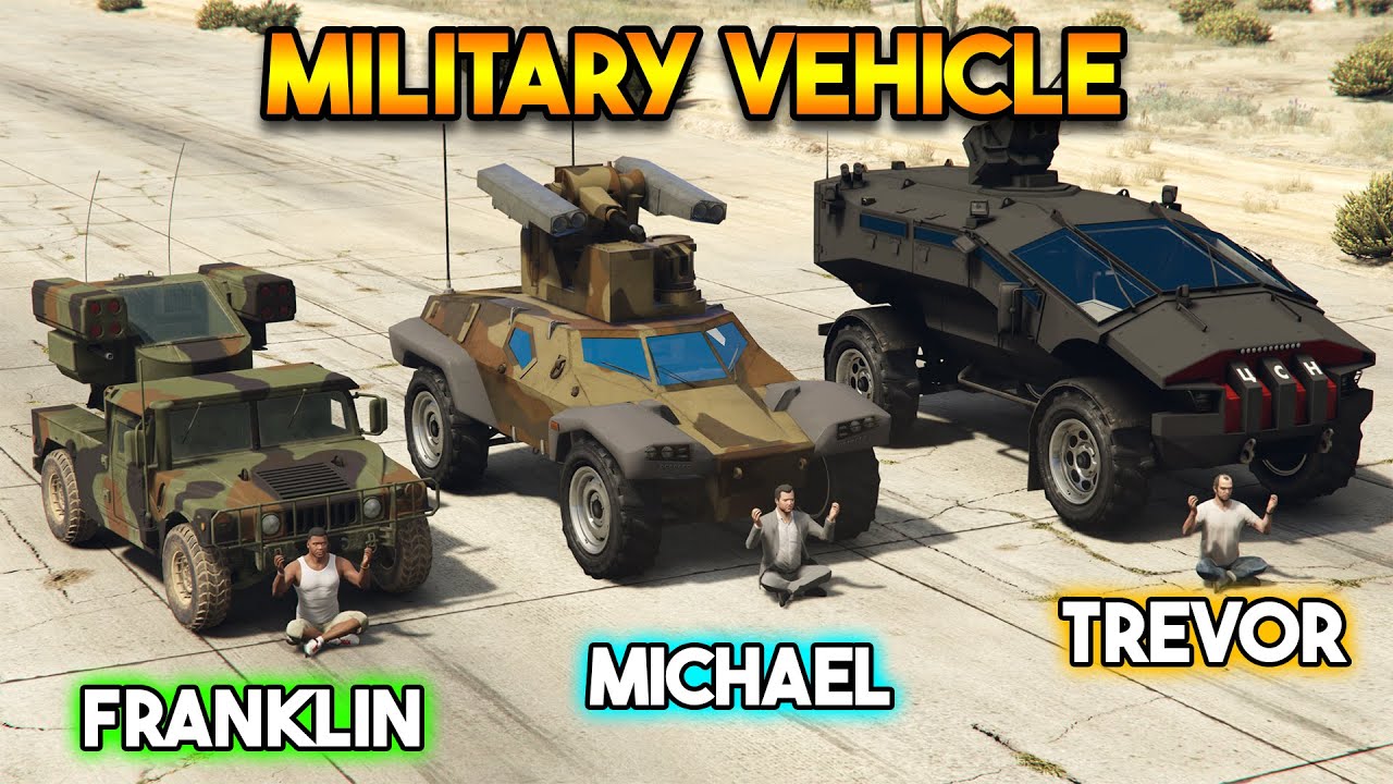 GTA 5 : FRANKLIN VS MICHAEL VS TREVOR (WHICH IS BEST MILITARY VEHICLE?)