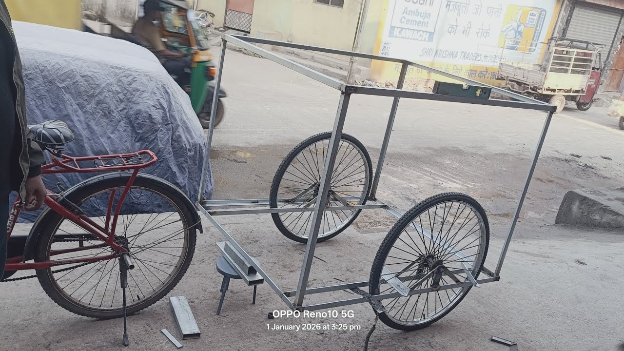 Iron add trolley 🛒 in bicycle