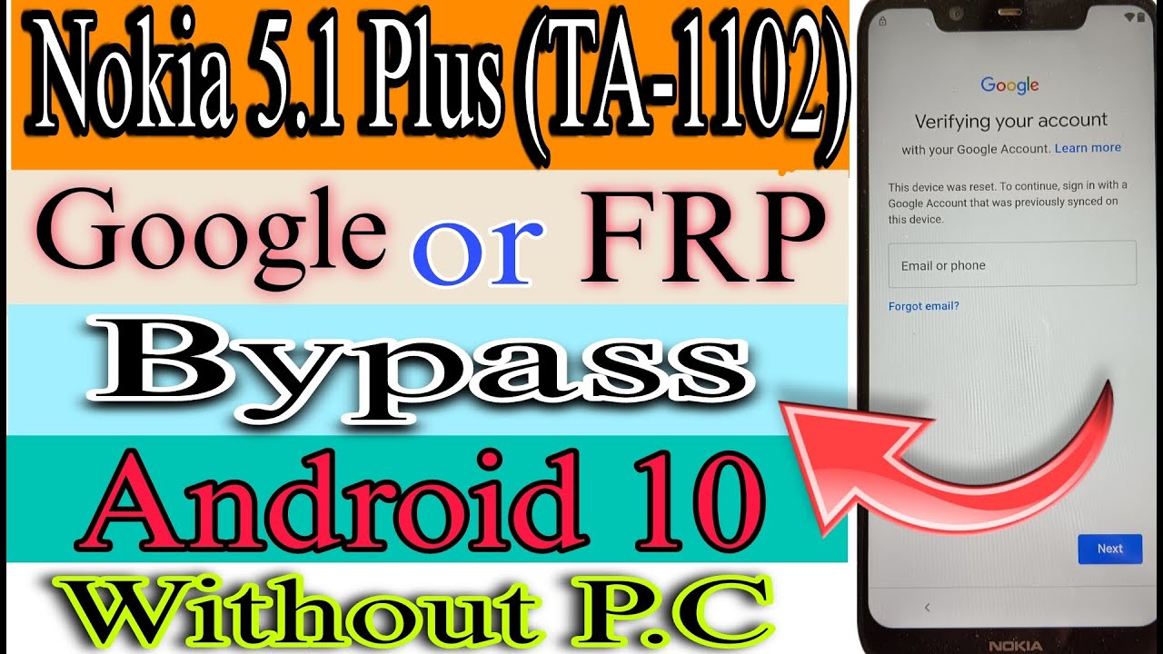 Nokia 5.1 Plus FRP Bypass Android 10 | TA-1102 Google Account Bypass Without Pc 100% Tested