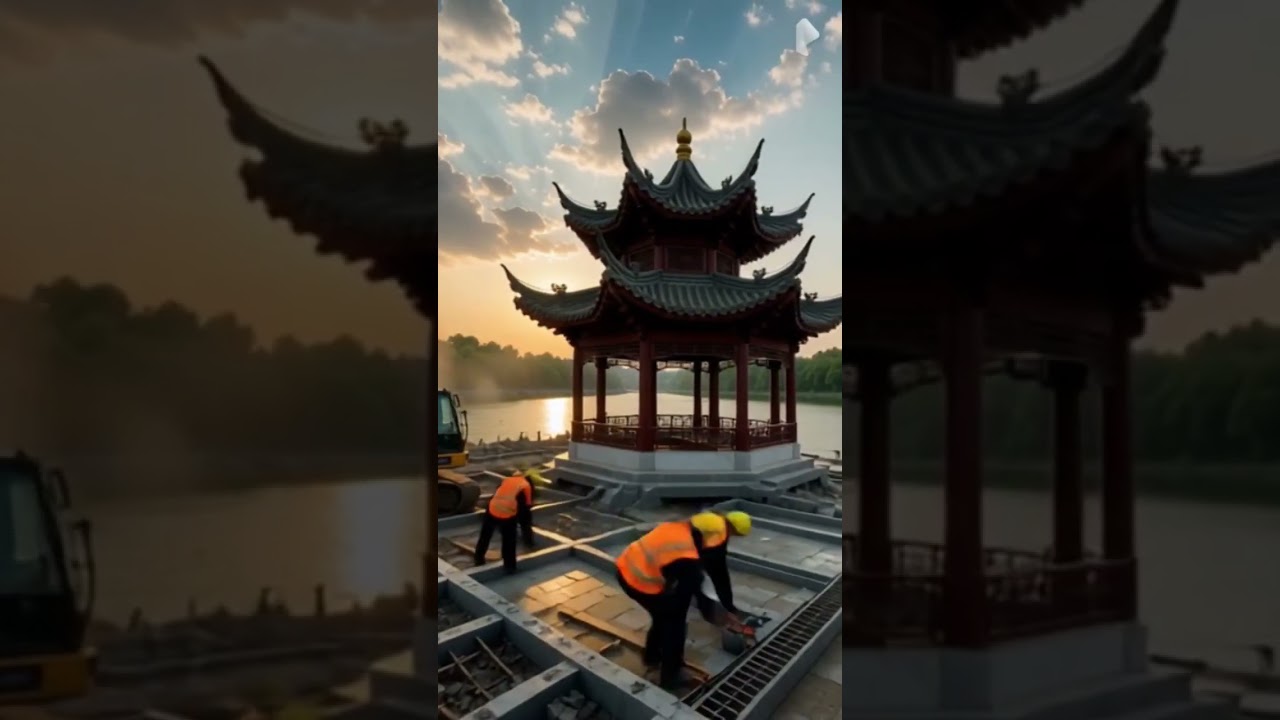 Building demolition in china big building heavy machine 💥#constructionchannel#buildingservicesengine
