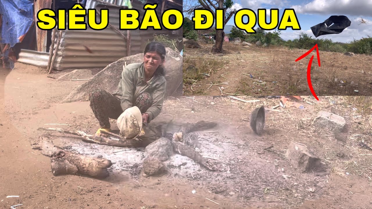 Vô tình SIÊU BÃO đi qua cả gia đình nghèo sống tạm bợ trong CĂN NHÀ MỤC NÁT