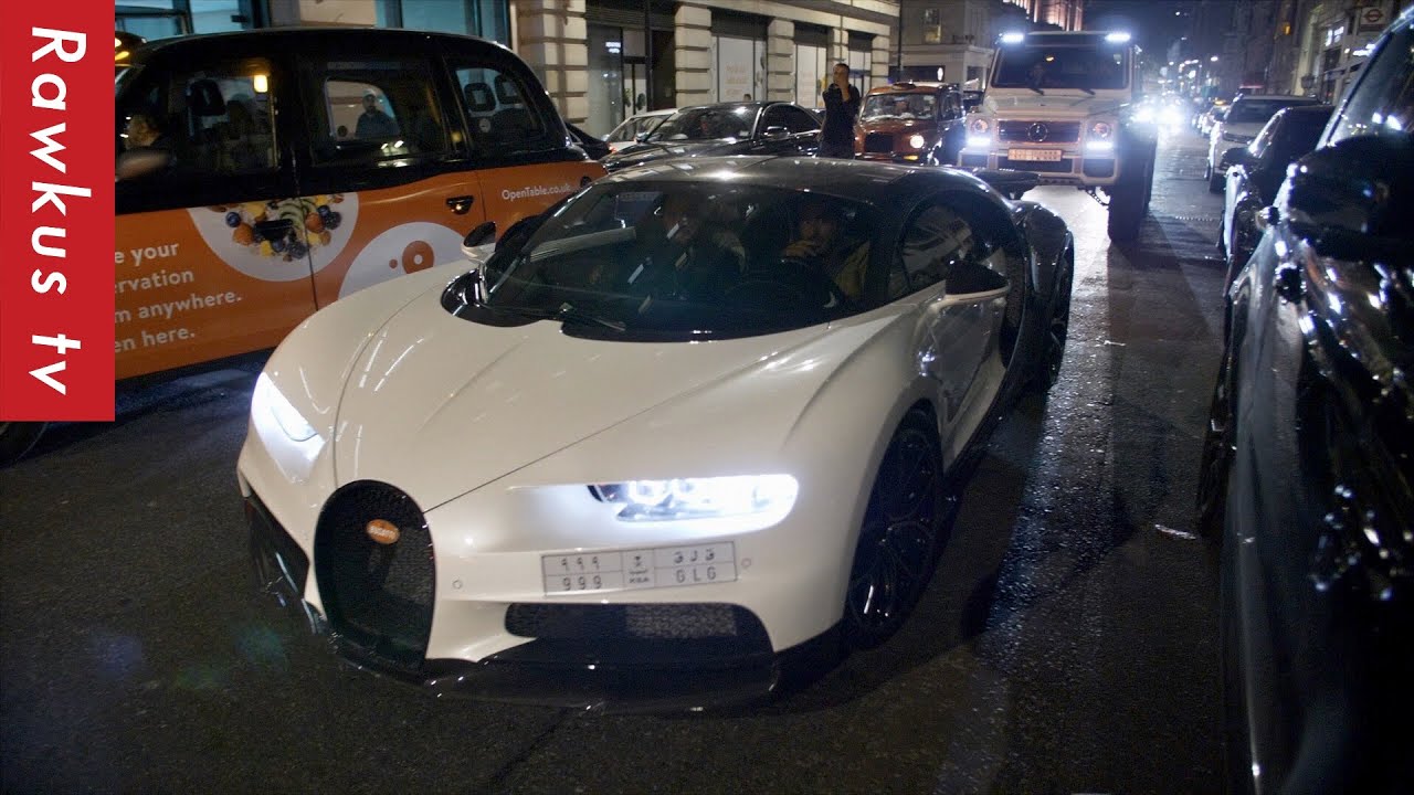 Arabian Cars In London | Bugatti Chiron and AMG 6X6 G wagon at Novikov