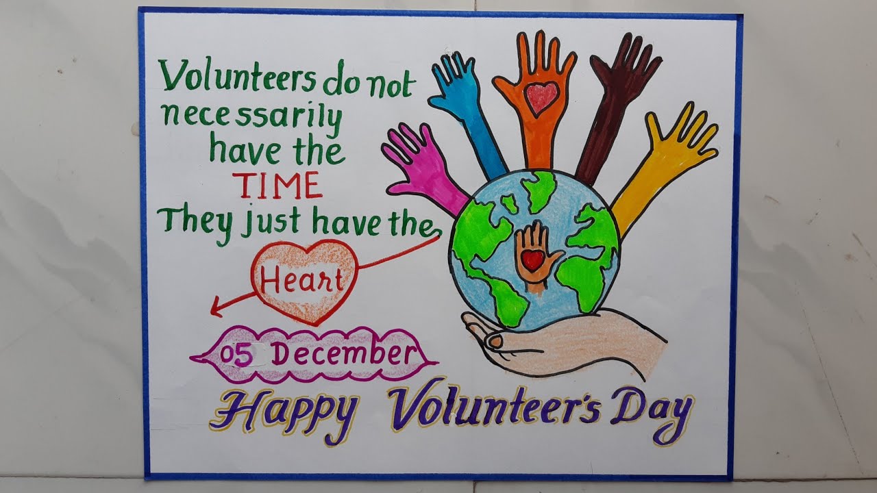 International Volunteer Day Drawing//World Volunteer Day Poster Drawing Idea//Art By Keshavlal Vora