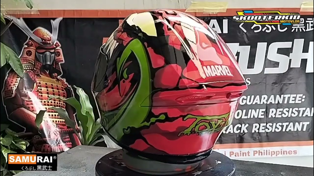 Lumang helmet naging MAANGAS na! DIY Custom Painting gamit ang SAMURAI PAINT